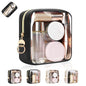 4.9" Clear Small Makeup Bag for Purse, TPU Mini Cosmetic Bag with Ring Buckle, Portable Small Makeup Travel Toiletry Pouches for Women, Birthday/Wedding/Christmas (Black) - color: Clear-Single-sided Black