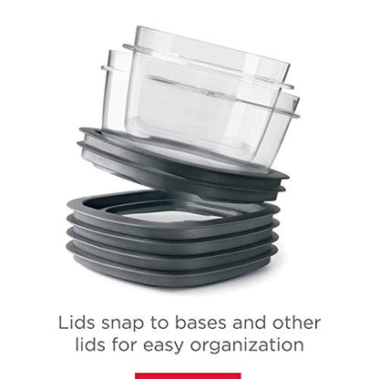 Rubbermaid Premier Food Storage Container, 10 Piece Set, Grey, BPA-Free, Microwave & Dishwasher Safe - size: 10-Piece