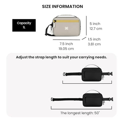 Sherpani Hyk, Small Sling Bag, 1L Belt Bag, Lightweight Travel Fanny Pack, Sling Crossbody Purse with RFID Blocking - color: Wasabi Stone