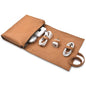 Leather Tech Pouch for Cables Chargers Phone | Tech Bag | Zipper Travel Accessory Pouch | Electronic Organizer Case Travel Bag (Tan) - color: Tan