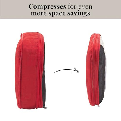 Baggallini Compression Cube 3-piece set - Lightweight Compression Packing Cubes for Travel - color: Scarlet