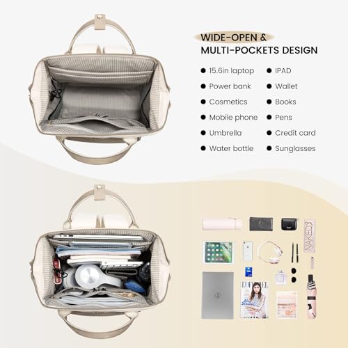 LOVEVOOK Laptop Backpack for Women,15.6 Inch Work Teacher Nurse Bag,Business Computer Backpack Purse with USB Port,Stylish Casual Daypack for Travel