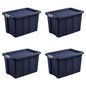 Sterilite 4-Pack Storage Bins with Lids, Heavy Duty Totes, Tuff1, 30 Gallon, Dark Indigo - color: Dark Indigo, size: 30 Gallon (4 Pack)
