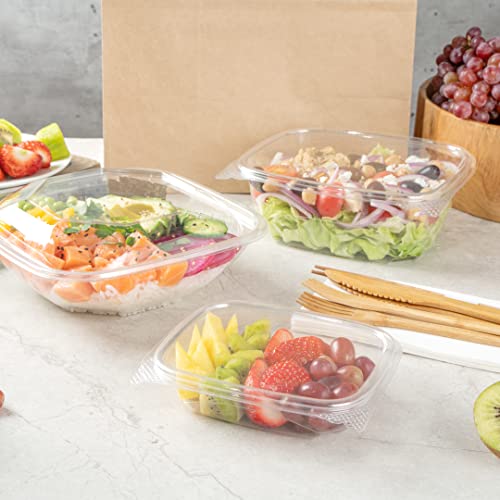 Restaurantware-Thermo Tek 8 Ounce Clamshell Containers, 100 Anti-Fog To Go Food Containers - Freezable, Rectangle, Clear Plastic Food Packaging Containers, Disposable - size: 8 oz