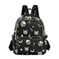 Women Fashion Backpack Purse Casual Lightweight Travel Shoulder Bag Skull Cat Moon Gothic Pattern Rucksack Ladies Bag, Medium - color: Skull Cat Moon Gothic Pattern, size: Medium