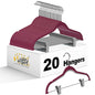 Quality Hangers Plastic Non Velvet Non-Flocked Thin Compact Skirt and Pant Hangers with Metal Clips - Suited for Pants Blouses Coats - 360° Swivel Hook (Raspberry, 20) - color: Raspberry