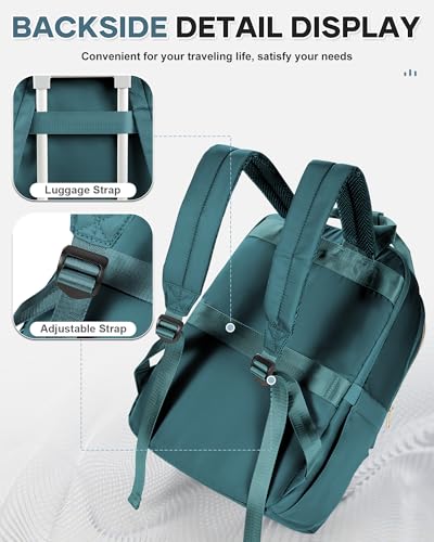 wepadre Small Travel Backpack Carry on Flight Approved Personal Item Travel Bag Carry on Backpack for Women Work Laptop Backpack for Traveling Carry on Luggage Mochila De Viaje - color: Peacock Blue