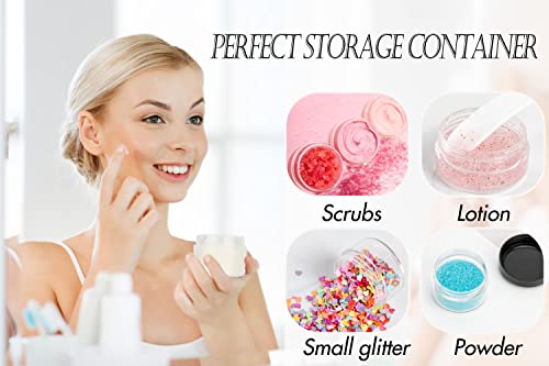 5 Gram Sample Containers with Lids, Mini Makeup Containers, Empty Plastic Travel Cosmetic Containers with Labels(25 Count, Pink Lid) - color: Pink