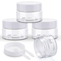 Cosywell Travel Jars Containers Plastic Cream Jars for Toiletries 1oz 4 Pack Empty Lotion Leak-proof & TSA Approved Bottles Accessories with Hard Sealed Lids for Cosmetic Makeup Face Cream (Clear) - color: C-1oz Clear