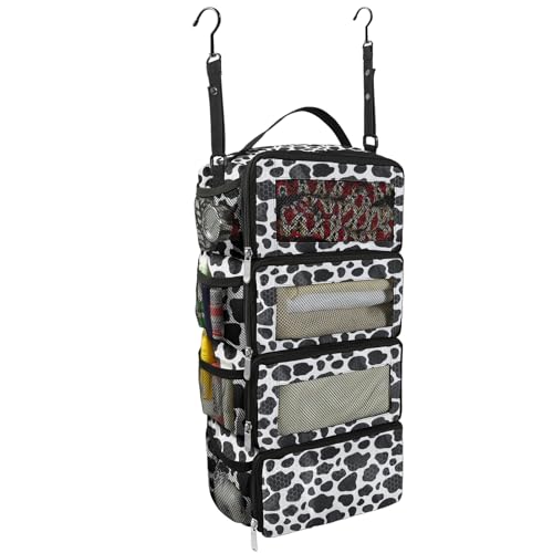 Olosar Suitcase Organizer, Travel Luggage Organizer Portable Hanging Travel Shelves Collapsible Hanging Packing Cubes for Carry on Suitcase - color: Cow Pattern-S, size: Small