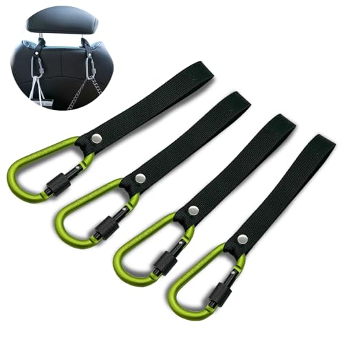 Headrest Hooks for Car - Backseat Hanger Hook for Your Purse, Bags, Umbrellas, Clothes, Water Bottle, Keys Interior Car Seat Organizer, Multi-Purpose Hanging Organizers/Storage Hooks (Green) - color: Green