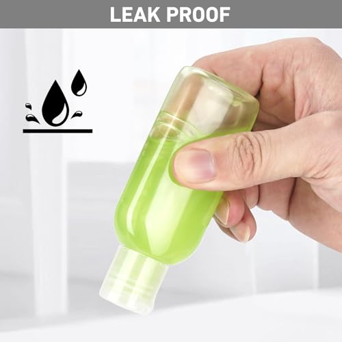 Travel Size Bottles for Toiletries 10 Pack Travel Size Toiletries TSA Approved Shampoo and Conditioner Bottles Refillable Spray Bottle Leak Proof Small Cream Jars for Body Wash Lotion - color: D-Transparent