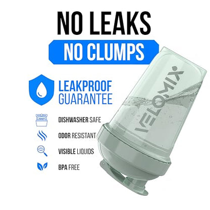 VELOMIX -2 Pack- 20 oz Protein Shaker Bottles for Protein Mixes - 2x Wire Whisk | Leak Proof Shaker Cups for Protein Shakes and Pre Workout | Protein Shaker Bottle Pack (B2) Soft Glow - color: B2) Soft Glow