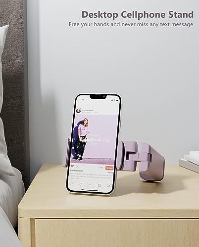 MiiKARE Travel Essentials Airplane Phone Holder, Universal Handsfree Phone Mount for Flying with 360 Degree Rotation, Travel Must Haves Phone Stand for Desk, Tray Table, Purple - color: Purple