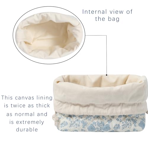 Cotton Quilted Drawstring Makeup Bag with Canvas Lining,Coquette Aesthetic Cute Travel Toiletry Bag,Drawstring Gift Bag for Women and Girls（04White Bear） - color: 04White Bear
