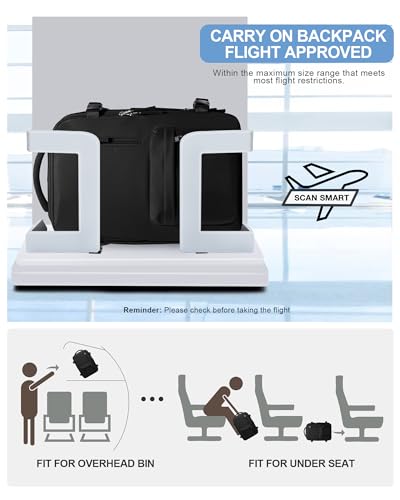 VGCUB Travel Backpack for Women Men for Spirit Airlines Personal Item Bag 18x14x8 Inches Laptop College Waterproof Carry on Flight Approved Work Backpack Mochila de Viaje,Black - color: Black, style: Small