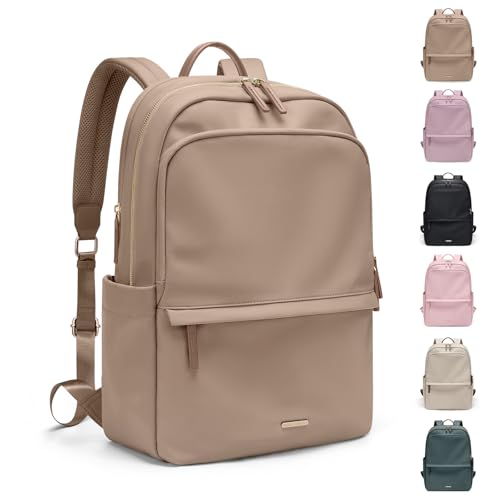 GOLF SUPAGS Women Laptop Backpack Casual Daypack for Work Travel College Backpack Purse Fits 14 Inch Notebook (Champagne) - color: Champagne-upgrade, size: 14 Inch