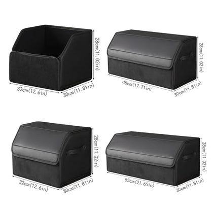 car organizers and storage for SUV,trunk organizer for sedan, leather foldable sleek box with lid,collapsible cargo bins, tool accessories containers,Collapsible Suede velvet (18 inch Covered) - size: 18 inch Covered