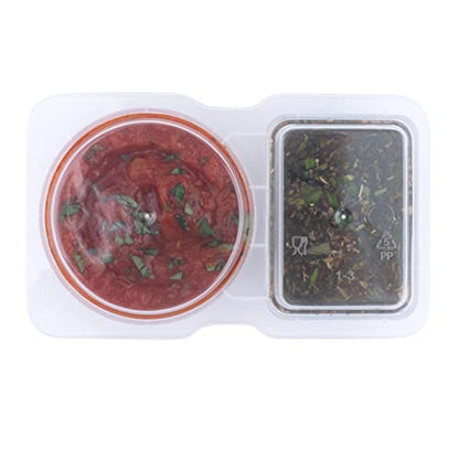 Futura 5 Ounce Snack Containers, 100 Microwavable Sauce Containers - 2 Compartments, Hinged Lid, Clear Plastic Portion Cups, For Condiments Or Dips - Restaurantware - size: 5 oz