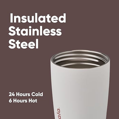 Owala SmoothSip Slider Insulated Stainless Steel Coffee Tumbler, Reusable Iced Coffee Cup, Hot Coffee Travel Mug, BPA Free 12 oz, Vanilla Bean - color: Vanilla Bean, size: 12 Ounces