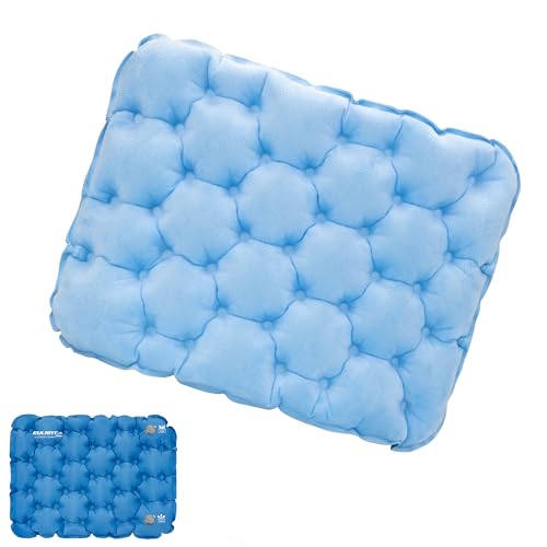 EULANT Lightweight Inflatable Seat Cushion Waterproof Air Cushion,Portable Travel Cushion Suitable for Camping Hiking Climbing Bleacher, Home and Office - color: Blue, size: Single-Side Velvet