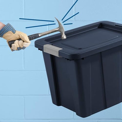 Sterilite 12-Pack Storage Bins with Lids, Heavy Duty Totes, Tuff1, 18 Gallon, Dark Indigo - color: Dark Indigo, size: 18 Gallon (12 Pack)