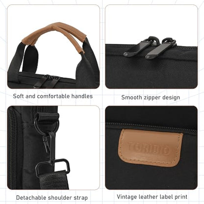 9-11 Inch Tablet Sleeve Bag, Padded Protective Travel Carrying Case for iPad A16 2025, iPad Air M4 11-inch 2026 M3 M2, iPad Pro M5/M4 11 inch, iPad 10/9/8/7th, Galaxy Tab A9+/S9/S8 11" | with shoulder Strap - color: Black, size: 9-11 Inch