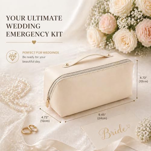80+ Piece Wedding Emergency Kit for Brides Ultimate Wedding Essentials and Bridal Shower Gifts Portable Cosmetic Case for Travel and Stuff