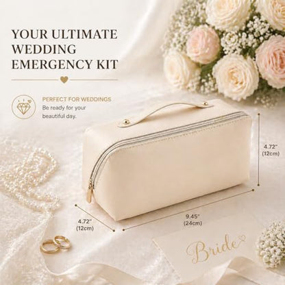 80+ Piece Wedding Emergency Kit for Brides Ultimate Wedding Essentials and Bridal Shower Gifts Portable Cosmetic Case for Travel and Stuff