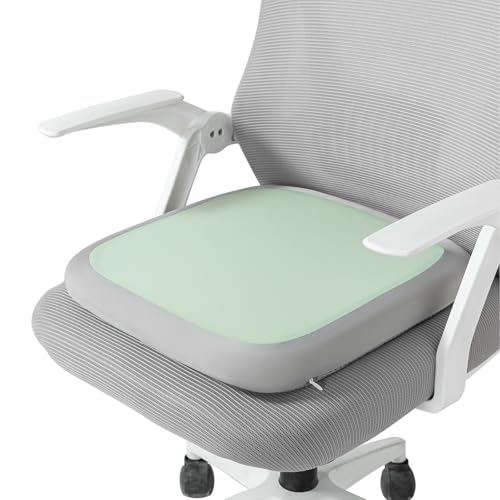 SheRest Office Chair Cushion with Straps, Memory Foam Seat Cushion with Removable Cover, Suitable for Office Chairs, Car Seats, and Airplane Seats, Sage Green, Large - color: Sage Green, size: Large