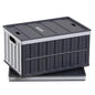 VEVOR Plastic Collapsible Storage Bins with Lids, 65L 2 Packs, Stackable Folding Storage Crates with Handles, Holds 84 lbs Per Bin, Heavy Duty Containers, Space-Saving Baskets, for Home Organizing