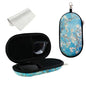 Double Eyeglasses Case, Hard Shell Dual Sunglasses Organizer with Zipper Clip Travel Glasses Storage for Women Men - color: Blue Apricot Blossom