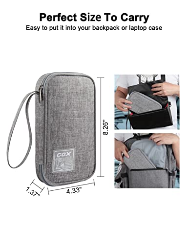 GOX Electronic Cable Organizer Travel Case Tech Pouch - color: GREY-Small