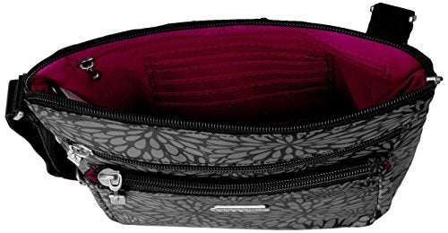 Baggallini Pocket Crossbody Bags for Women 8x8 Small Lightweight Durable Water-resistant Travel Purse W/Rfid - color: Midnight Floral