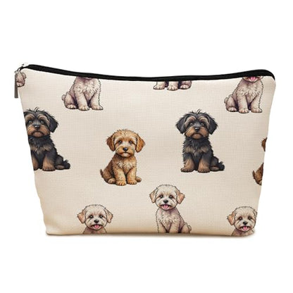 Cavapoo Dog Makeup Bag, Cavapoo Lovers Gifts Cosmetic Bag for Women, Dog Mom Lovers Owner Gifts for Women Christmas, Pet Lover Gift Zipper Travel Makeup Pouch for Purse - color: cavapoo