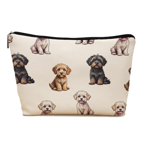 Cavapoo Dog Makeup Bag, Cavapoo Lovers Gifts Cosmetic Bag for Women, Dog Mom Lovers Owner Gifts for Women Christmas, Pet Lover Gift Zipper Travel Makeup Pouch for Purse - color: cavapoo