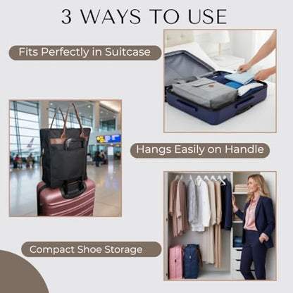Shoe Bag for Travel, Portable Shoe Organizer, Storage Bag, Shoe Tote Bag for Women and Men - style: Black