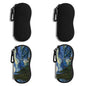 Hion Sunglasses Soft Case Ultra Light Neoprene Zipper Eyeglass Case With Belt Clip - color: 4pcs-2pcs Black+2pcs Starry Night