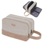 WANDF Travel Toiletry Bag for Men Large Toiletries Shaving Bag Water Resistant Hanging Dopp Kit Travel Accessories Bag for Women Men (Beige Gray) - color: Beige Gray
