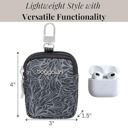 Baggallini womens On the Go Mini Pouch - color: Midnight Blossom Print