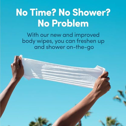 YUNI Beauty Large Body Wipes (Rose Cucumber, 12 Count) Soft Moist Showerless Wipe, Cleanse & Deodorize Waterless Travel Body Cleanser, Biodegradable Individually Wrapped Body Wipe for Camping or Gym - size: 12 Count (Pack of 1)