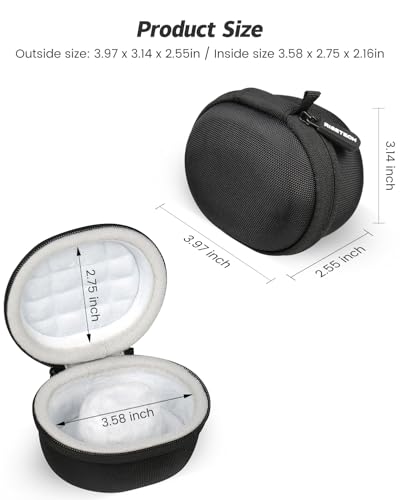 Watch Travel Case for Men Portable Single Watch Storage Box for Wristwatches and Smart Watches up to 50mm - Black