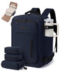 LOVEVOOK Travel Backpack for Women Men with Garment Bag, 40L Carry on Backpack as TSA Personal Item Flight Approved, Luggage Daypack Fits 17.3" Laptop, Overnight Business Weekender Travel Essential - color: Deep Blue, size: 40L-17.3 Inch-4Pcs