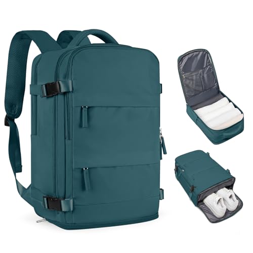 coofay Large Travel Backpack For Women Men Airline Approved Carry On Backpack Flight Approved Waterproof Sports Luggage Backpack Casual Daypack Small Hiking Backpack - color: A-peacock Blue, size: Large