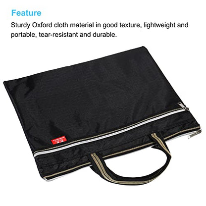 PATIKIL Waterproof Zipper File Bag, Documents Books Tools Storage Zip Pouch for Office Travel, Black - color: Black