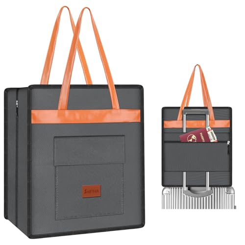 SelfTek Shoe Bags for Travel with Handle, Waterproof Large-Capacity Family Travel Shoe Bag Organizer for Multiple Shoes, Shoe Travel Bags for Packing, Suitable for Luggage Handle- Grey - color: Grey