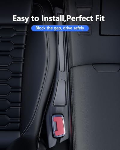 Car Seat Gap Filler 2 Pack, Soft Foam Multifunctional Seat Side Gap Filler with Organizer, 2 in 1 Seat Crevice Blocker Stop Things from Dropping, Universal Vehicle Interior Accessories Black