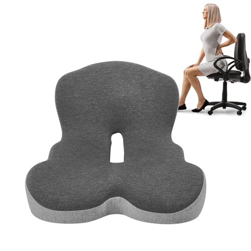 Buttocks Cushion for Office Chair Memory Foam Seat Pad for Butt Support Tailbone Relief Ergonomic Chair Cushion for Home Car Travel or Work (Classic Black) - color: Classic Black
