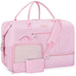 ITIEZY Weekender Overnight Bag for Women - Large Travel Duffel Bag with Shoe Compartment, Gym Duffel Bag Hospital Bag Carry On Tote Bags for Airplanes with Crossbody Bag Toiletry Bag 3Pcs Set - color: 9a-Pink