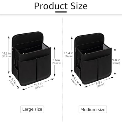Yoillione Backpack Organizer Insert for Men and Women with Base Shaper - Lightweight Bag Organizer with High Capacity, 17 Pockets with Zipper (13'' Height, Black) - size: Medium
